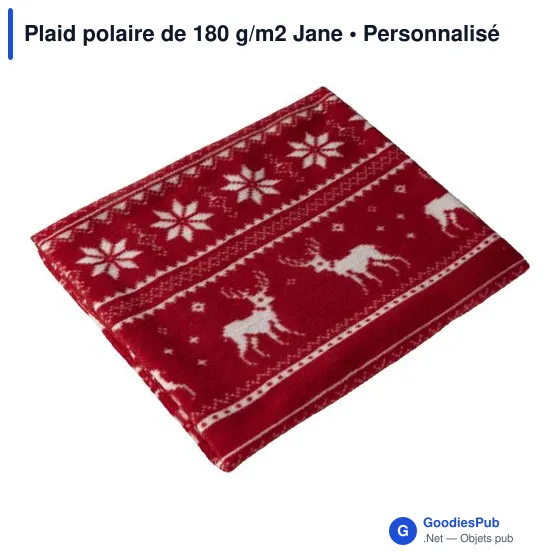 Plaid polaire personnalisable Jane avec logo - 180 g/m2 - Image 4
