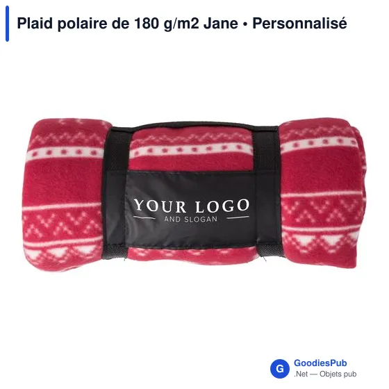 Plaid polaire personnalisable Jane avec logo - 180 g/m2 - Image 5