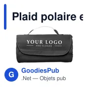 Plaid polaire personnalisable Helga avec logo - Miniature 3