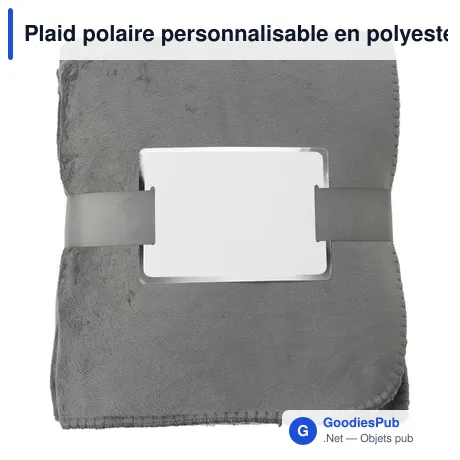 Plaid polaire personnalisable en polyester avec logo - Margot