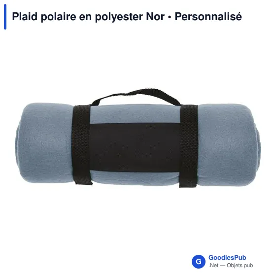 Plaid polaire personnalisable en polyester avec logo - Nor - Image 1