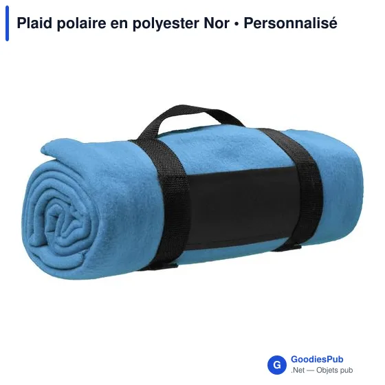 Plaid polaire personnalisable en polyester avec logo - Nor - Image 3