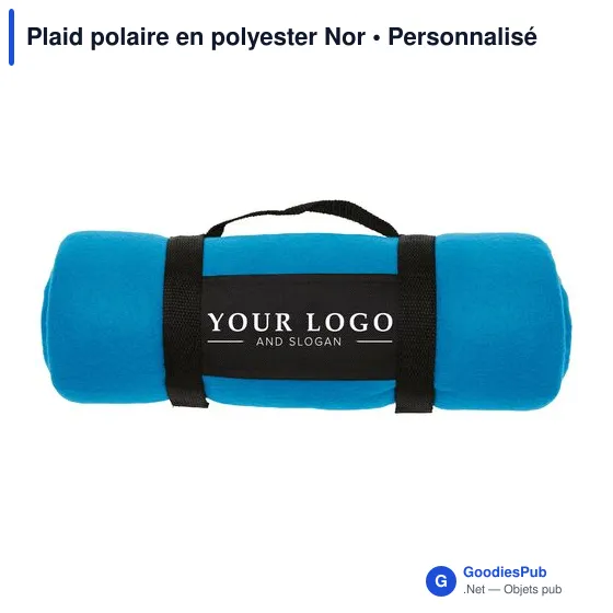 Plaid polaire personnalisable en polyester avec logo - Nor - Image 6
