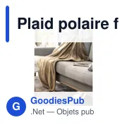 Plaid polaire flanelle en polyester Sean - Miniature 4