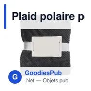 Plaid polaire personnalisable Nikolaï avec logo - Miniature 1
