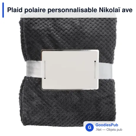 Plaid polaire personnalisable Nikolaï avec logo