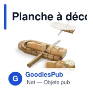 Planche à découper personnalisable en acacia et couteau avec logo - Bois - Miniature 1