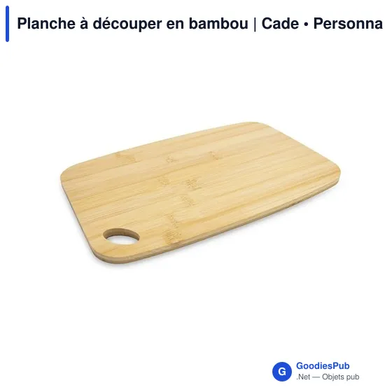 Planche à découper personnalisable en bambou avec logo - Cade - Image 1