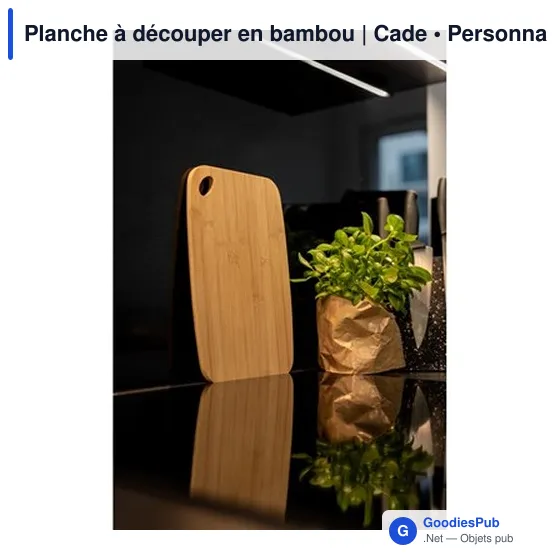 Planche à découper personnalisable en bambou avec logo - Cade - Image 2