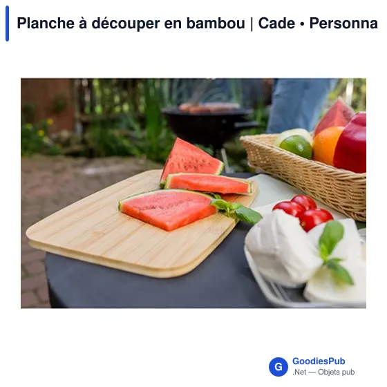 Planche à découper personnalisable en bambou avec logo - Cade - Image 11