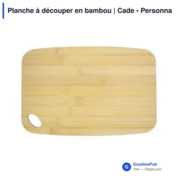 Planche à découper personnalisable en bambou avec logo - Cade - Image 3