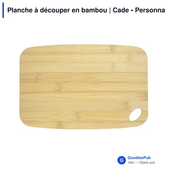 Planche à découper personnalisable en bambou avec logo - Cade - Image 4