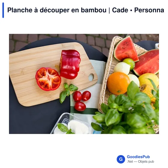 Planche à découper personnalisable en bambou avec logo - Cade - Image 8