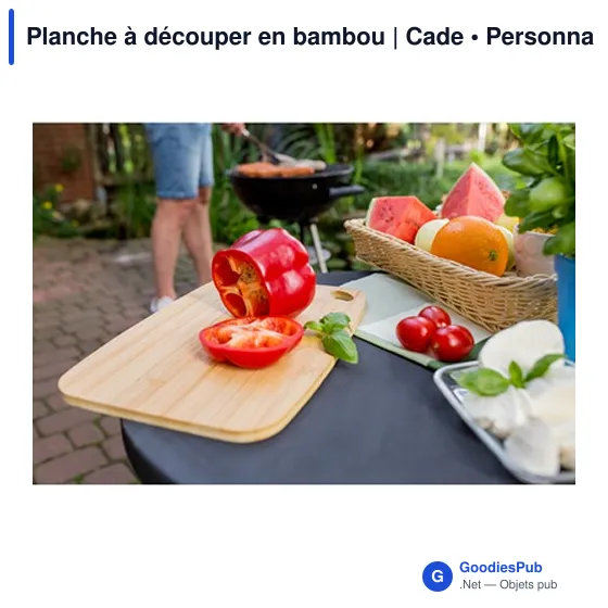 Planche à découper personnalisable en bambou avec logo - Cade - Image 9