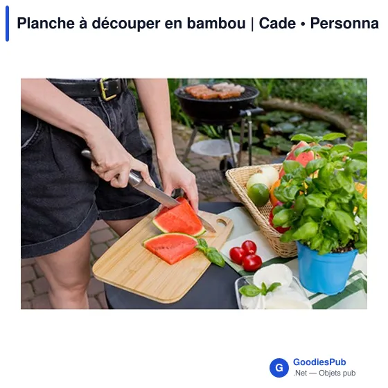 Planche à découper personnalisable en bambou avec logo - Cade - Image 10