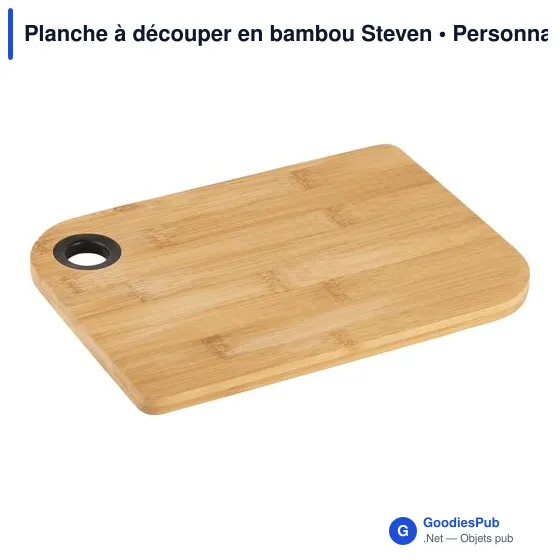 Planche à découper personnalisable en bambou avec logo - Steven - Image 4