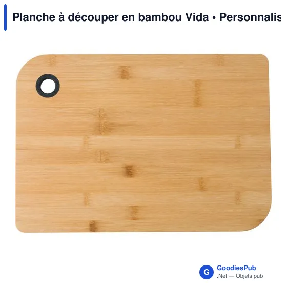 Planche à découper personnalisable en bambou avec logo - Vida - Image 1
