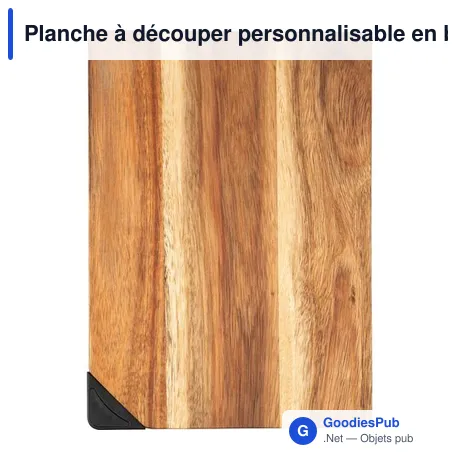 Planche à découper personnalisable en bois d'acacia avec logo