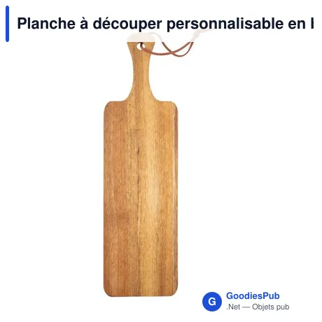 Planche à découper personnalisable en bois d'acacia avec logo