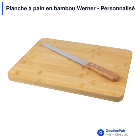 Planche à pain personnalisable en bambou avec logo - Werner - Image 4