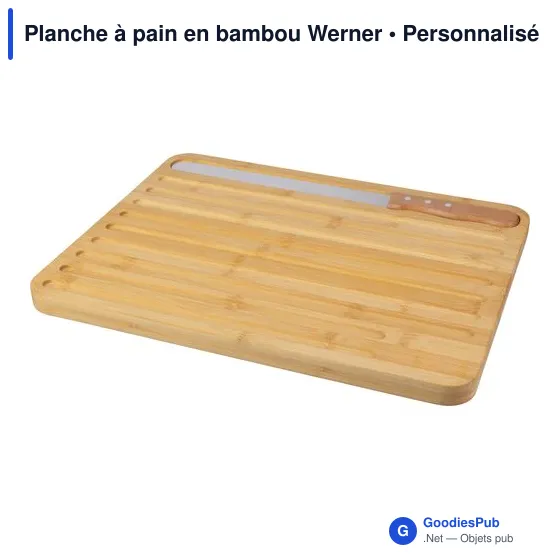 Planche à pain personnalisable en bambou avec logo - Werner - Image 5