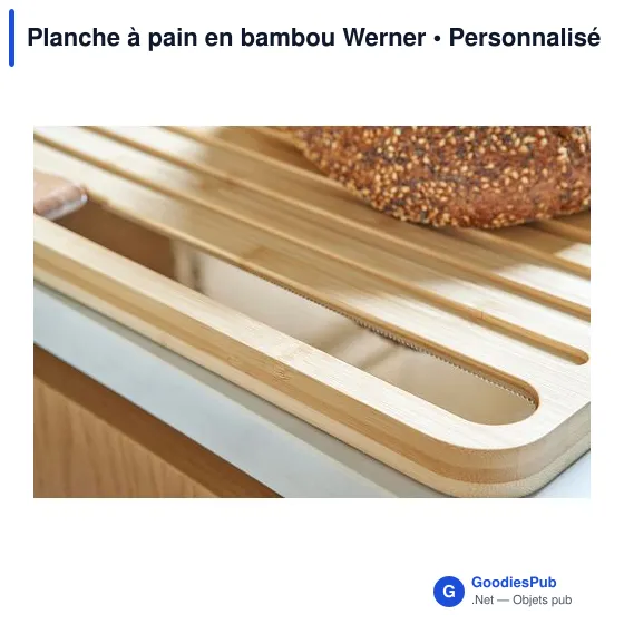 Planche à pain personnalisable en bambou avec logo - Werner - Image 7