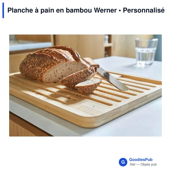 Planche à pain personnalisable en bambou avec logo - Werner - Image 8
