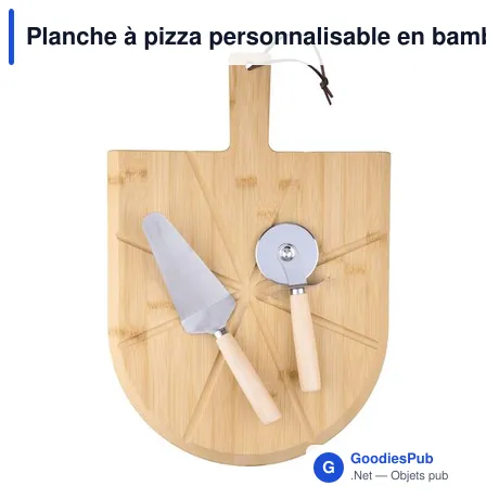 Planche à pizza personnalisable en bambou Vale avec logo
