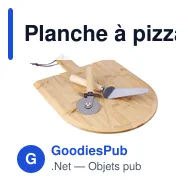 Planche à pizza personnalisable en bambou Vale avec logo - Miniature 2