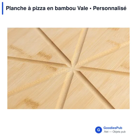 Planche à pizza personnalisable en bambou Vale avec logo - Image 11