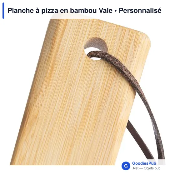 Planche à pizza personnalisable en bambou Vale avec logo - Image 12