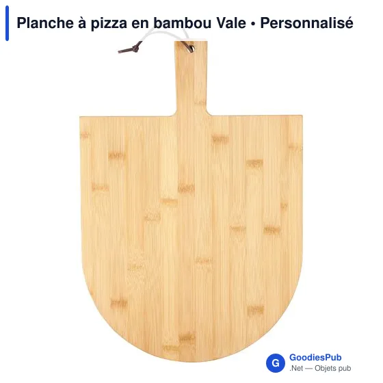 Planche à pizza personnalisable en bambou Vale avec logo - Image 3