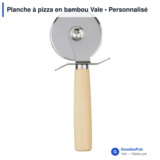 Planche à pizza personnalisable en bambou Vale avec logo - Image 4