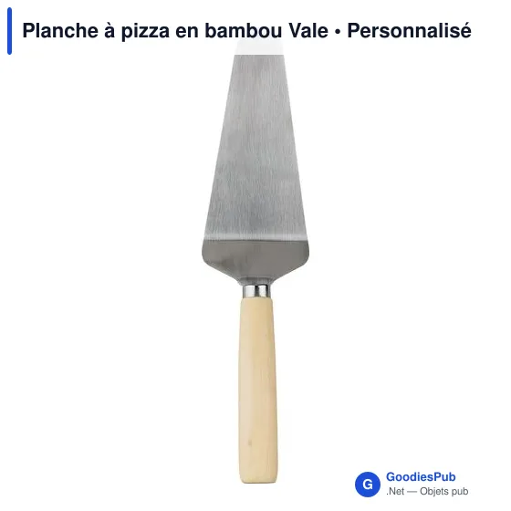 Planche à pizza personnalisable en bambou Vale avec logo - Image 5