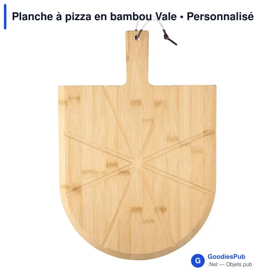 Planche à pizza personnalisable en bambou Vale avec logo - Image 6