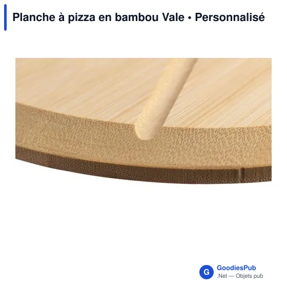 Planche à pizza personnalisable en bambou Vale avec logo - Image 7