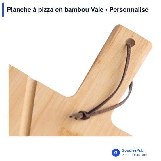 Planche à pizza personnalisable en bambou Vale avec logo - Image 8