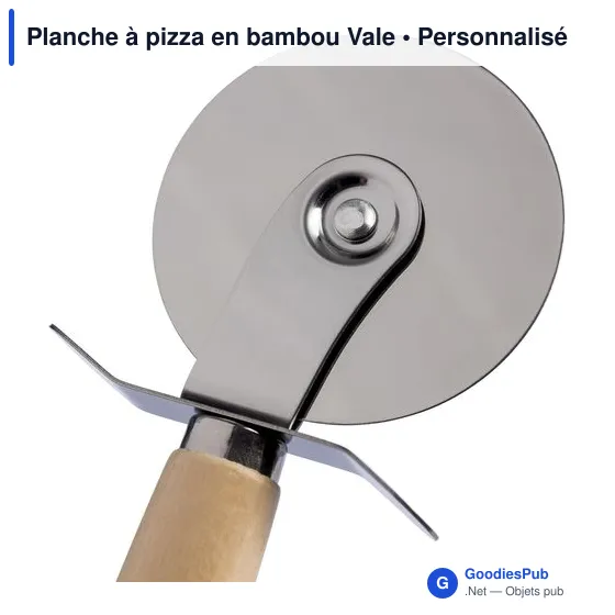Planche à pizza personnalisable en bambou Vale avec logo - Image 9