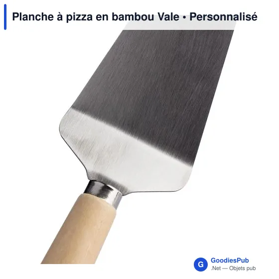 Planche à pizza personnalisable en bambou Vale avec logo - Image 10