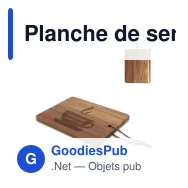 Planche de service personnalisable en acacia avec logo - 20 x 15 cm - Miniature 1