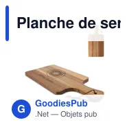 Planche de service personnalisable en acacia avec logo - 37 x 18 cm - Miniature 1