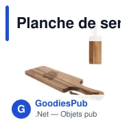 Planche de service personnalisable en acacia avec logo - 38 x 11,7 cm - Miniature 1