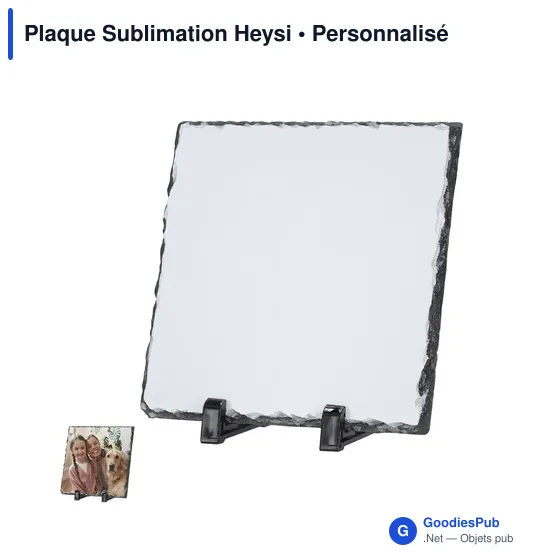 Plaque commémorative personnalisable en ardoise avec logo - Heysi - Image 1