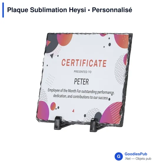 Plaque commémorative personnalisable en ardoise avec logo - Heysi - Image 6
