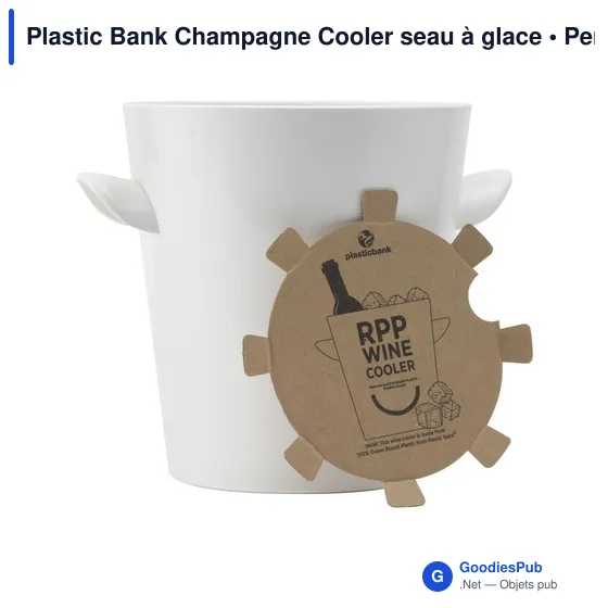 Seau à glace personnalisable pour champagne avec logo - Plastic Bank - Image 3