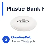 Frisbee personnalisable en PET recyclé avec logo - Plastic Bank - Miniature 1