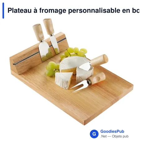 Plateau à fromage personnalisable en bois Arlo avec logo