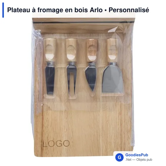 Plateau à fromage personnalisable en bois Arlo avec logo - Image 2