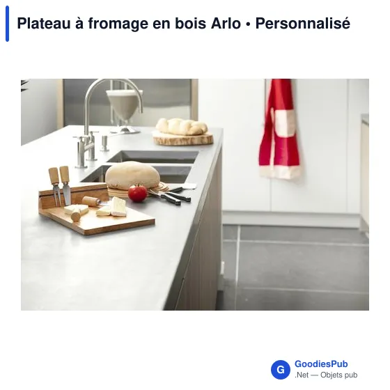 Plateau à fromage personnalisable en bois Arlo avec logo - Image 3