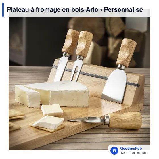 Plateau à fromage personnalisable en bois Arlo avec logo - Image 5